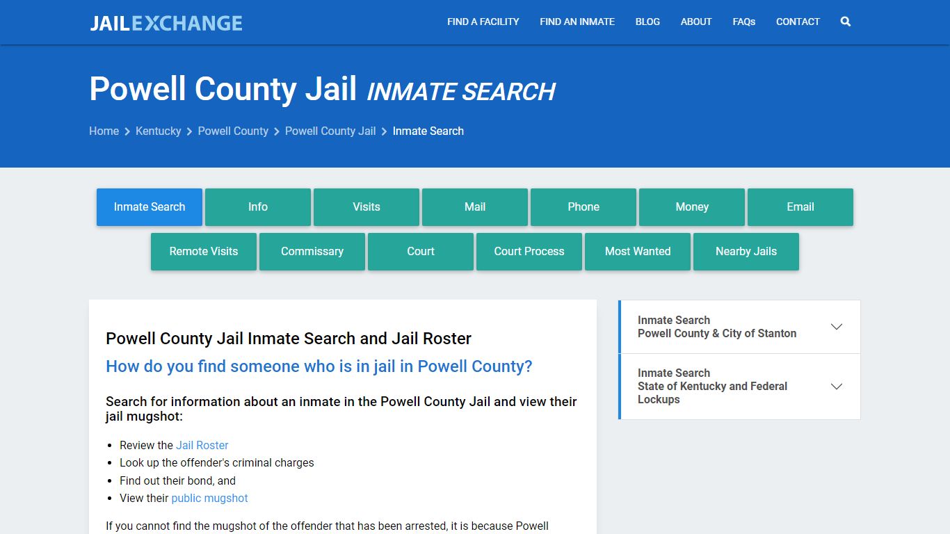 Inmate Search: Roster & Mugshots - Powell County Jail, KY