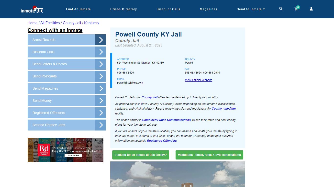 Powell County KY Jail - Inmate Locator - Stanton, KY