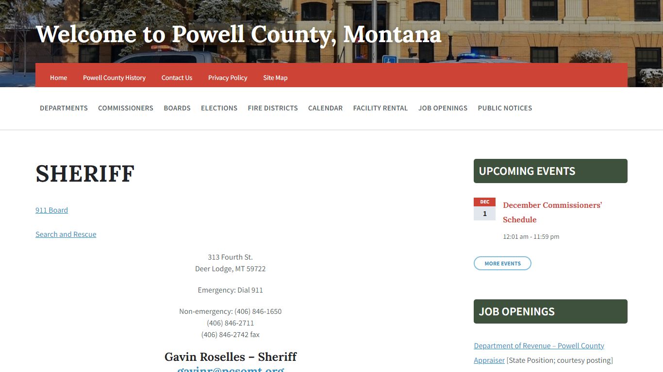 SHERIFF - Welcome to Powell County, Montana